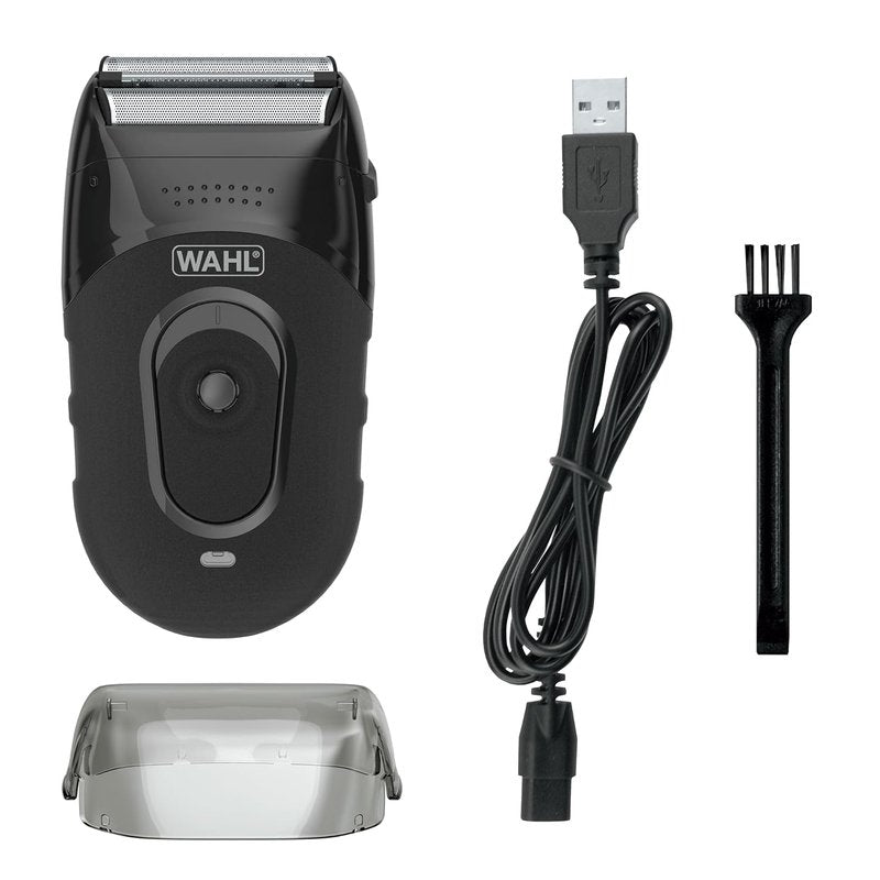 Wahl Compact Rechargeable Shaver Kit - Hygienic Rinseable Foils & Dual Flexible Contours - Model 7065