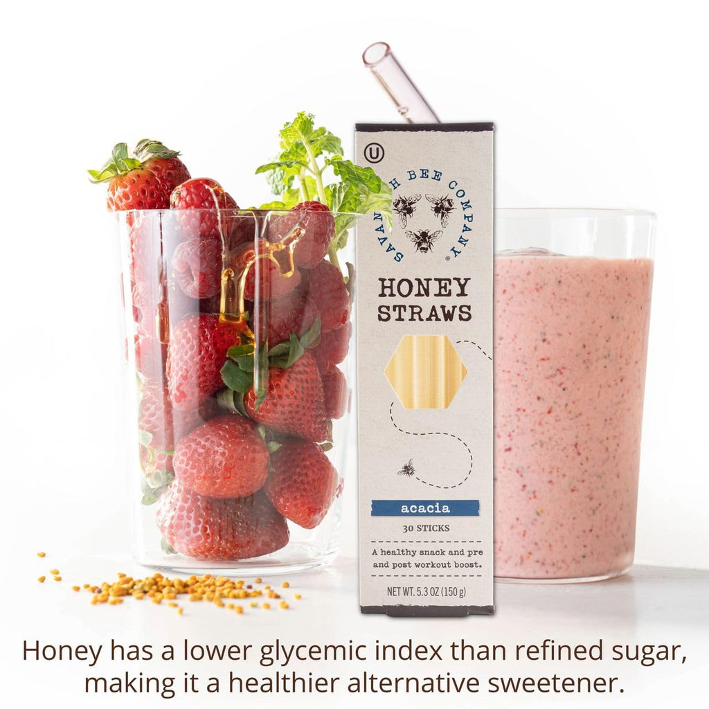 Savannah Bee Company Honey Straws - Pure and All Natural Honey Straw Sticks Made in the USA
