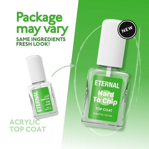 Eternal Acrylic Top Coat Nail Polish - 13.5 mL Quick Dry Long Lasting Finish Top Coat for Nails with No UV Lamp Needed - Nail Color Protection, Chip Prevention & Glossy Fingernail for Women - 1 Unit