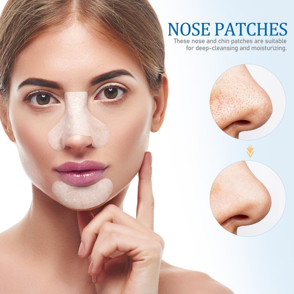 DOITOOL 200Pcs Nose Patches for Blackheads Chin Cleansing Patches T Zone Skin Care Nose Pore Sticker Paper for Pores, Strips Cotton Pads Pure Cotton