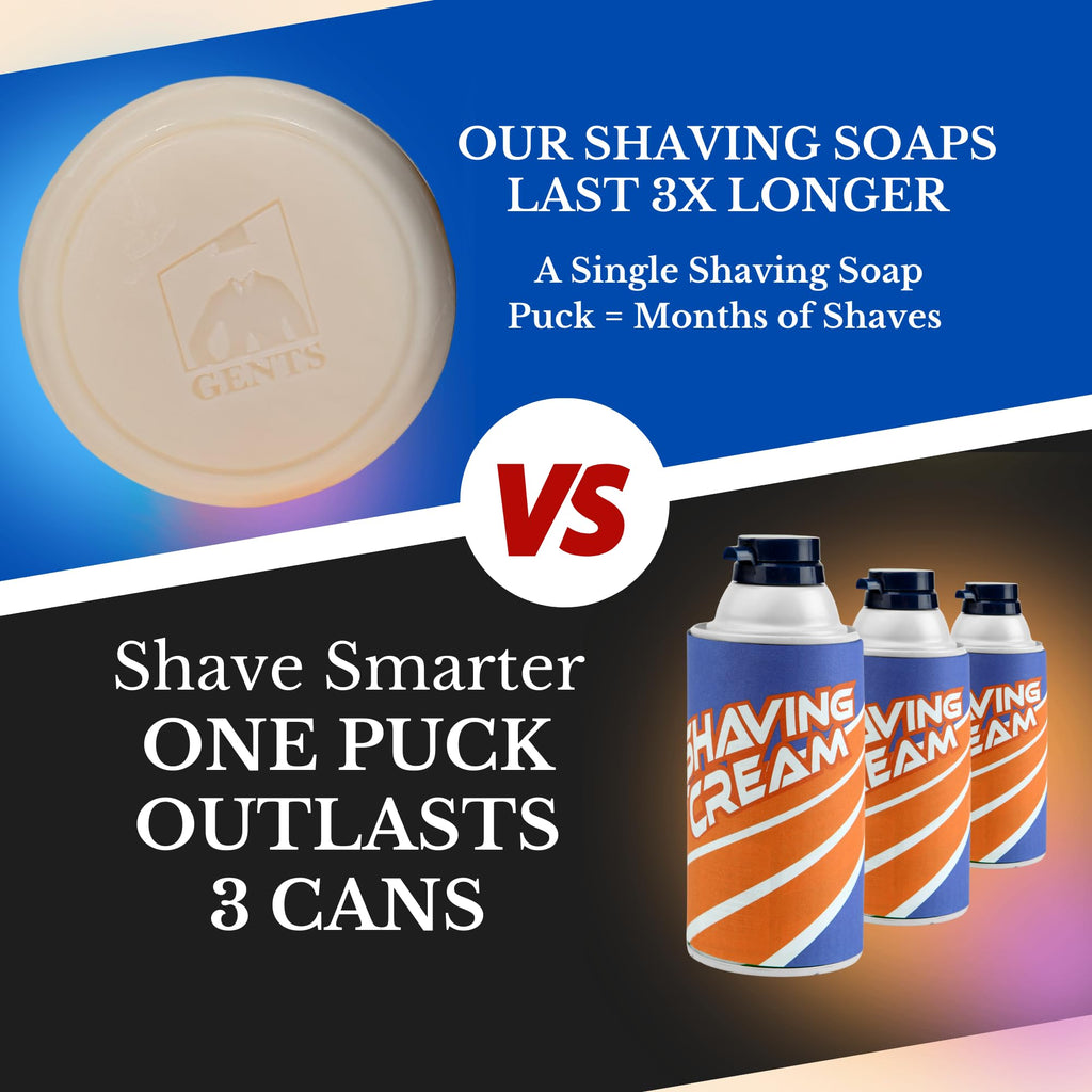 G.B.S GENTS Shaving Soap Set – Sandalwood & Bay Rum Natural Shave Soaps with Stainless Steel Lather Bowl – Rich Creamy Lather, Shea-Infused, Long-Lasting Men’s Wet Shave Essentials