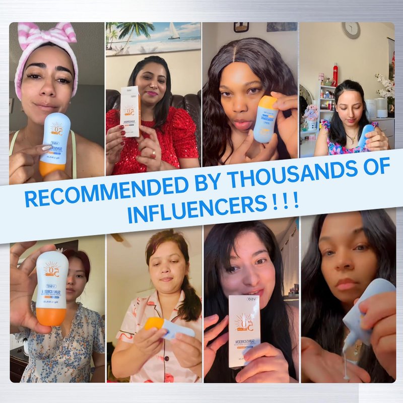 VGO Sunscreen for Face SPF 50+, Mineral Sunscreen with Zinc Oxide, Broad Spectrum Protection, No White Cast, Oil-Free & Non-Comedogenic, Suitable for All Skin Types & Tones, Travel Size (1.76 Fl Oz)