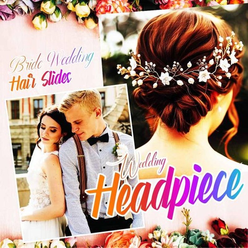 Bessney Pearl Wedding Hair Combs Silver Bride Hair Pieces Flower Hair Accessories for Women