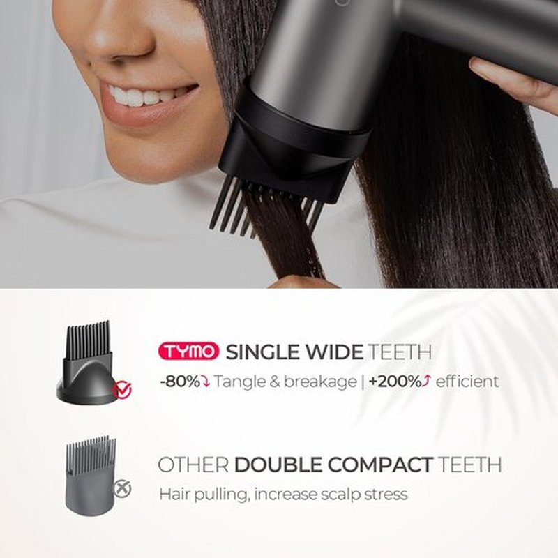 TYMO Hair Dryer - 1500W High-Speed Professional Blow Dryer with Diffuser & Comb | Low-Noise, 3 Speeds, 4 Temps