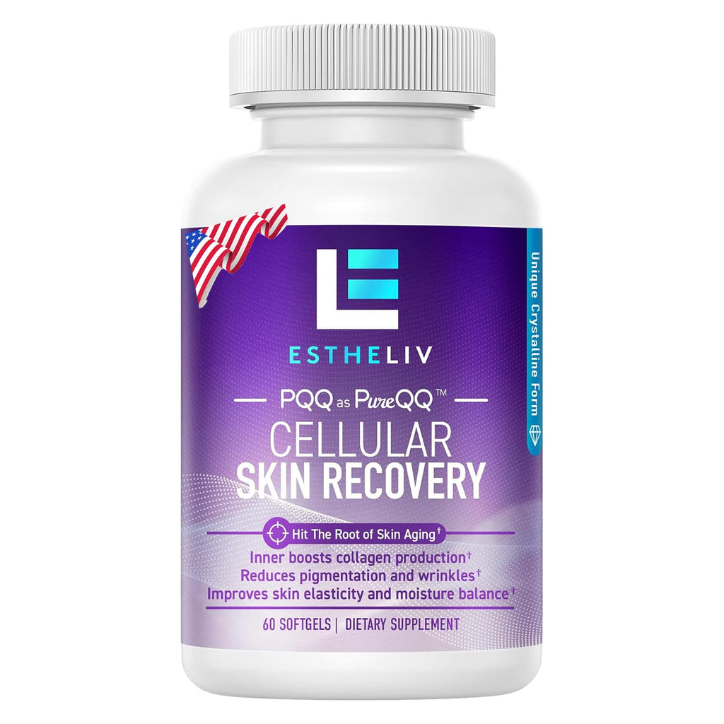 ESTHELIV Cellular Skin Recovery Supplement Hit The Root of Skin Aging PQQ Reduces Pigmentation and Wrinkles Improves Skin's Elasticity and Moisture Balance