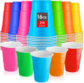 Xinnun 210-Pack Rainbow Disposable Plastic Cups - 16 oz Multi-Color Party Drinking Cups for Events