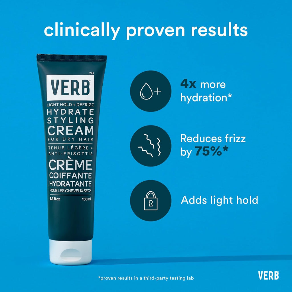 VERB Hydrate Styling Cream - Smooth Frizz and Nourish Dry Hair - Amber & Warm Jasmine Scent