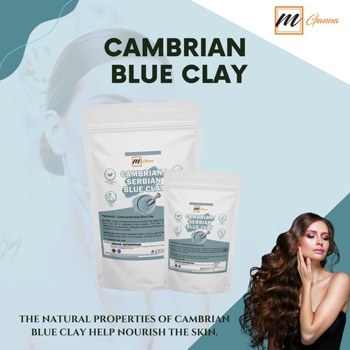 mGanna Cambrian/Serbian Blue Clay 0.5lbs / 227g for Facial Masks, Creams, Body Wraps, Scrubs and Soap Making