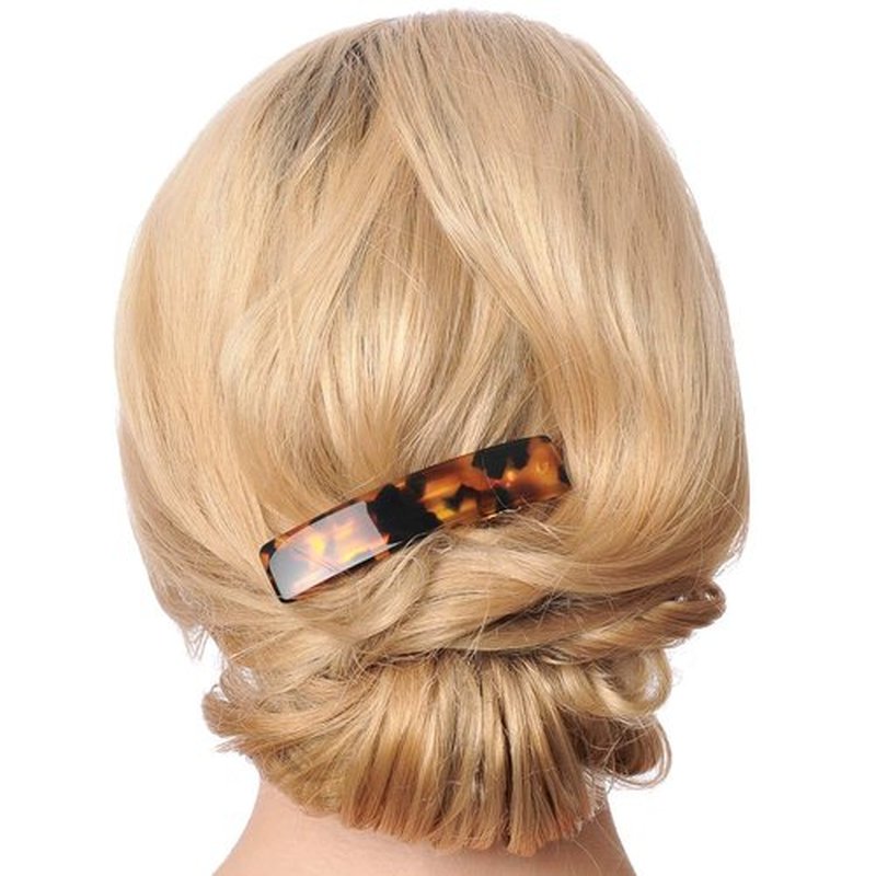 Fsmiling Hair Barrettes for Women French Hair Barrette Clip Small Acetate Hair Clips Barrette No Slip Hair Accessories 3-Pack