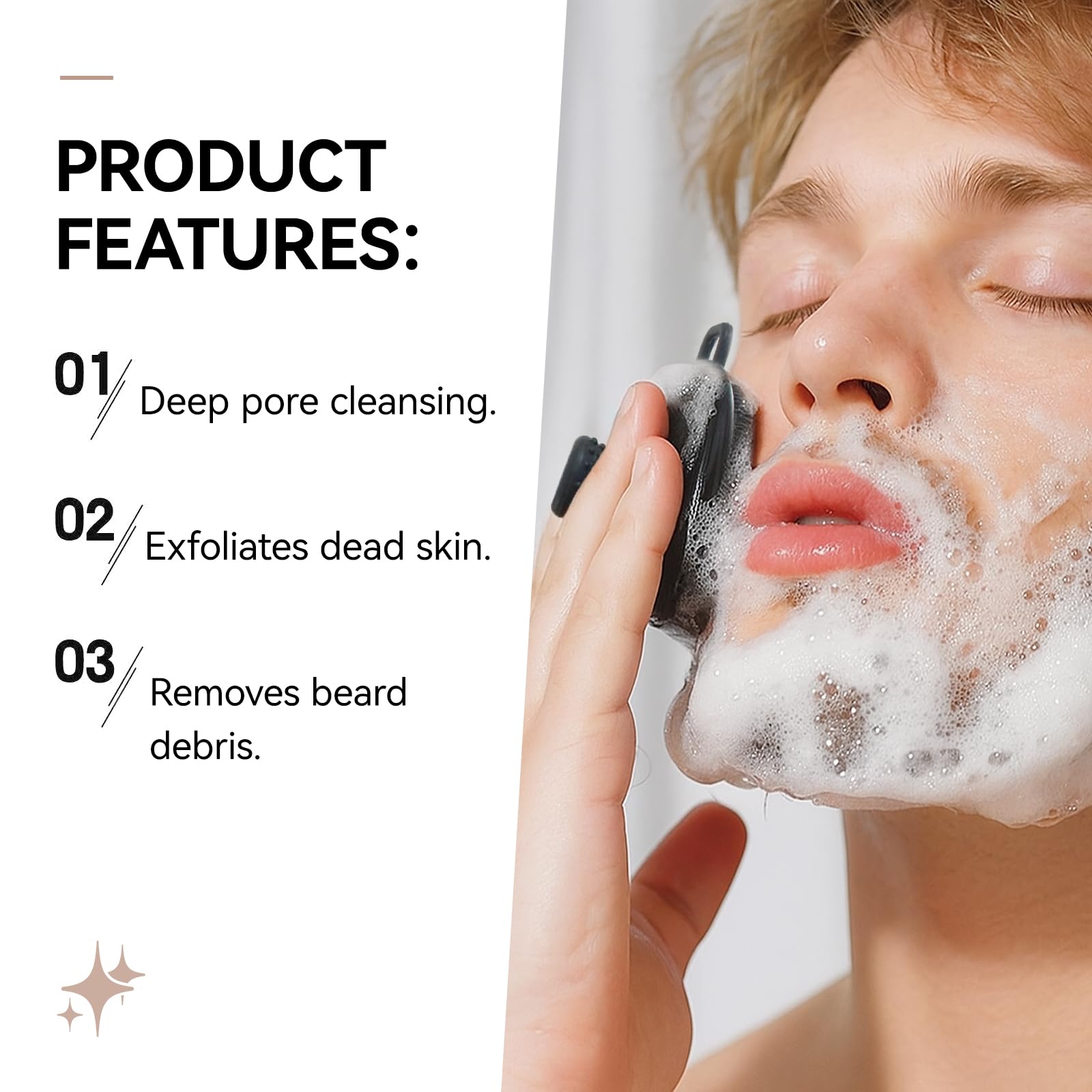 Ithyes Silicone Face Scrubber exfoliator, Facial Cleansing Brush,Gentle Exfoliation and Blackhead Removal for Men and Women, Suitable for Sensitive Skin,Face Exfoliator Tool,1Pack (Black)
