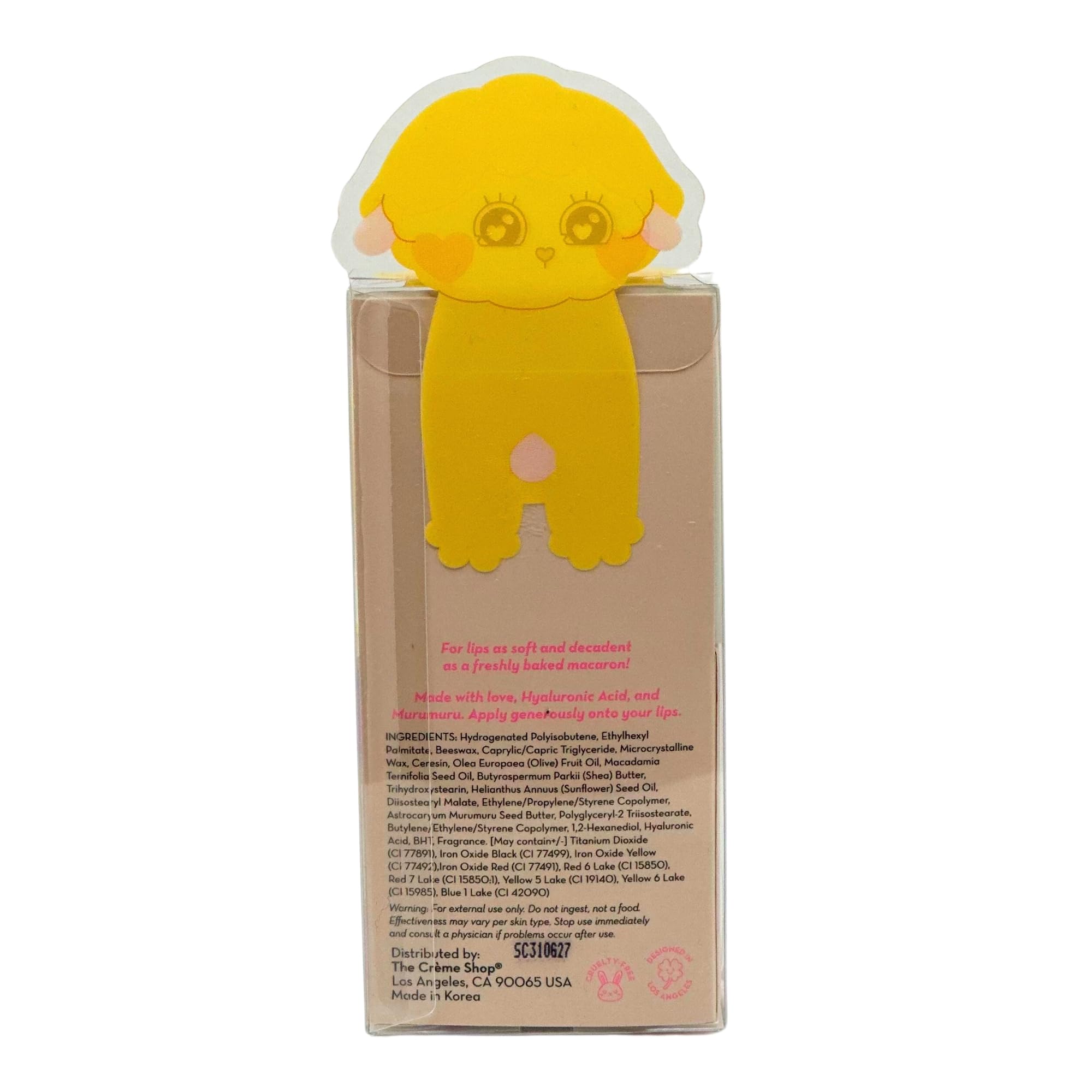 The Crème Shop Bubble Mates Macaron Lip Balm - Korean Lip Butter Balm Formulated with Hyaluronic Acid and Murumuru Butter for Moisturized, Smooth Lips (Birthday Sugar Cookie)