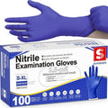 Schneider Nitrile Exam Gloves - Dark Blue Disposable, Latex-Free & Powder-Free | Food Safe for Cooking & Household Use