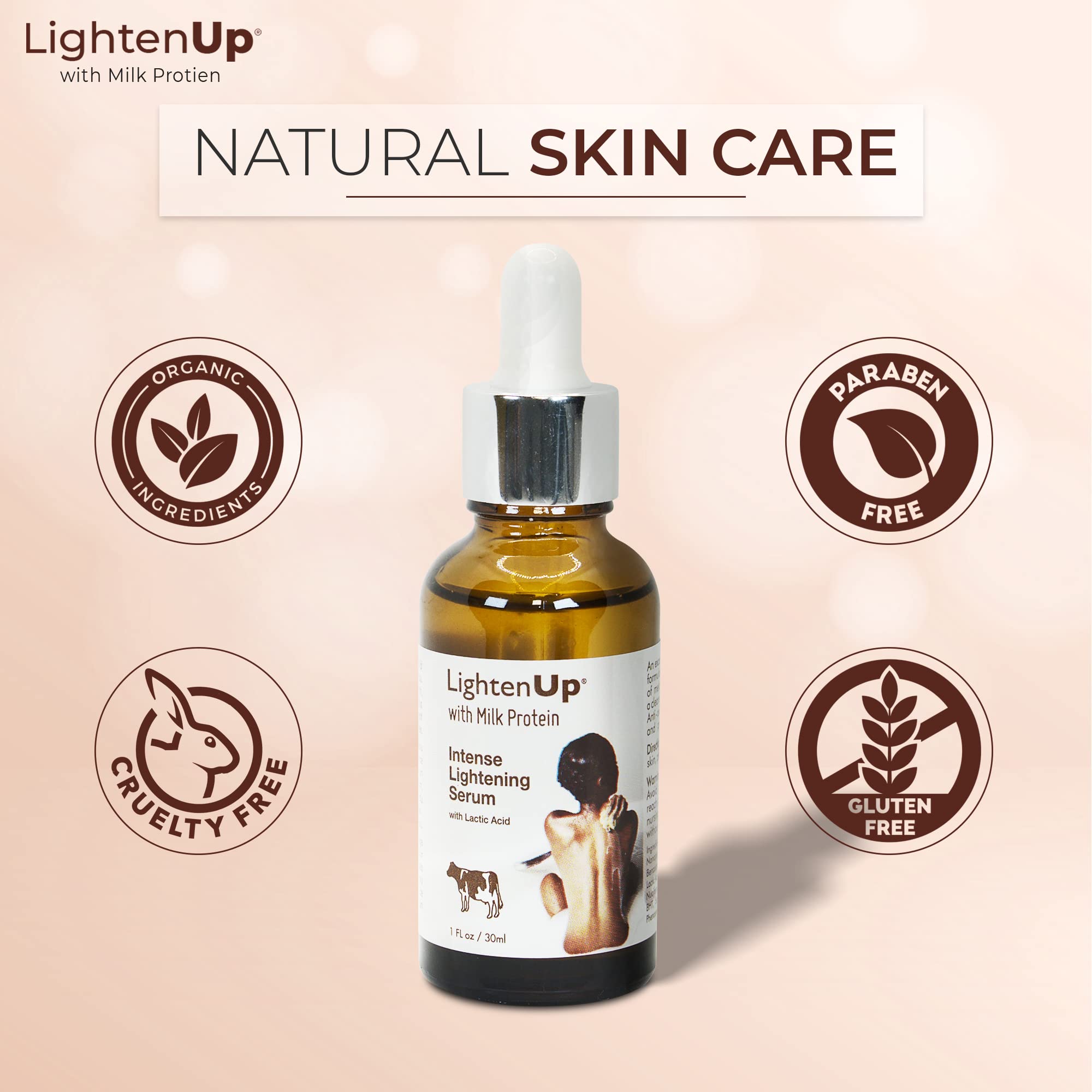 Lighten-Up Lactic Acid Serum - 1 fl oz / 30 ml - Skin Brightening, AHA Serum, Helps to Even Out Skin Tone