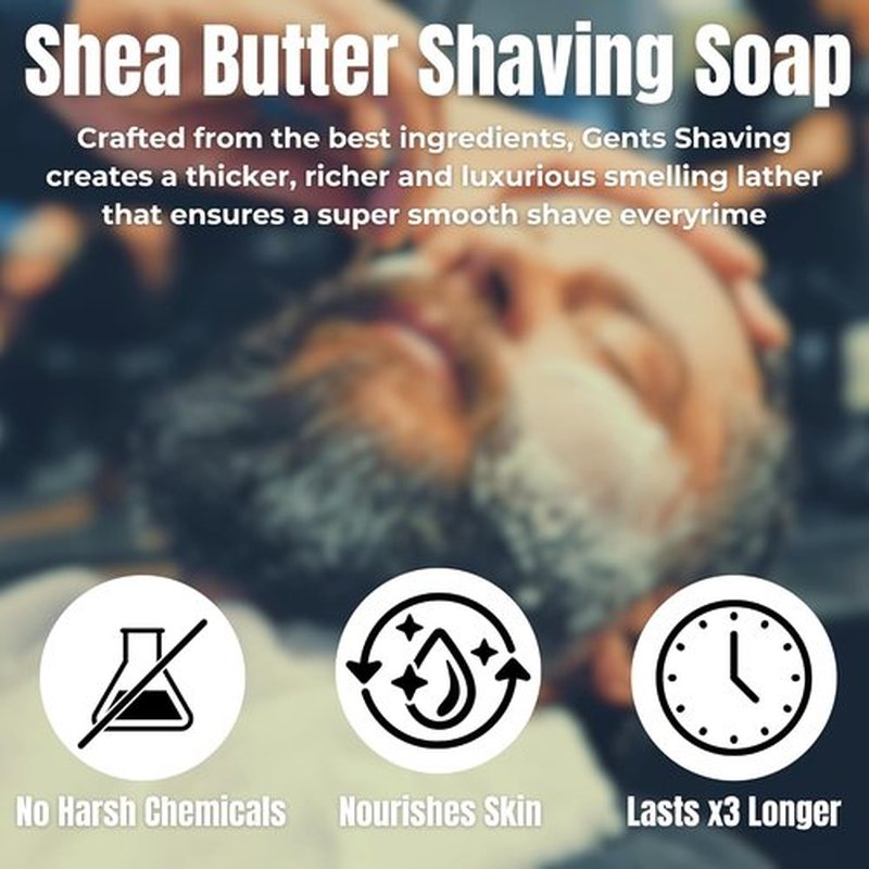 GENTS Shave Soap Set for Men - 97% All Natural | Bergamot, Lavender Citrus & Ocean Driftwood - Pack of 3