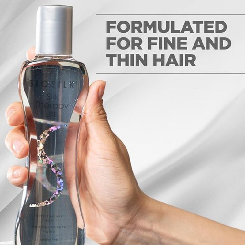 BioSilk Silk Therapy Lite - Ultra-Light Leave-In Hair Treatment for Fine Hair | Smooths, Conditions & Adds Shine - 2.26 Oz