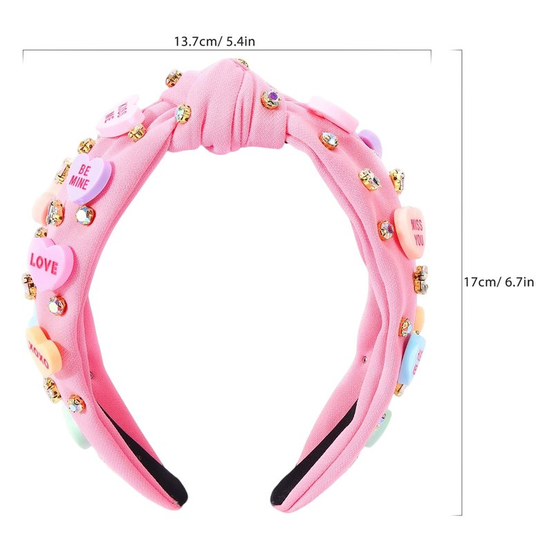 Valentines Headbands for Women Teen Girls, Gradient Heart Headband, Valentines Day Gifts for Her Teacher Daughter Wife Mom, Valentine Hair Accessories to Match Outfit Clothes Shirts Dress (Pink)