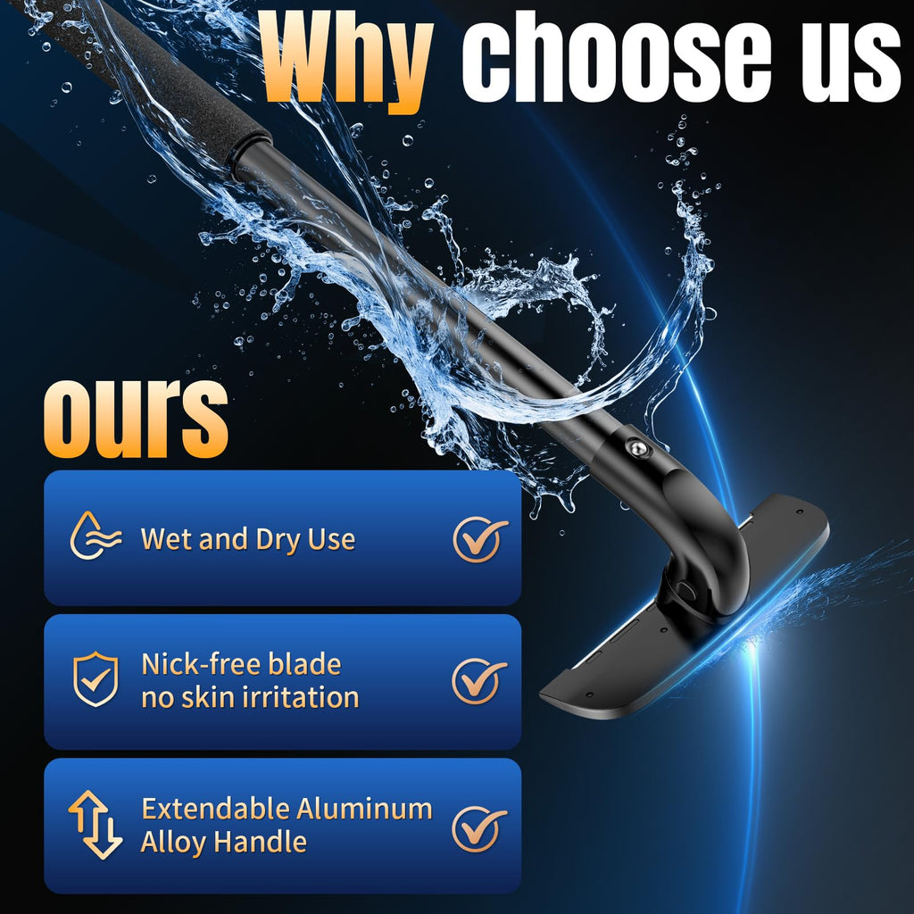 VEYLA Back Shaver for men Safe -skin Original replacement blades, Nick-free Blades,Wet & Dry Use Hair Trimmer and Groomer, Nick-Free Mens Back Shaver(2-PACK)