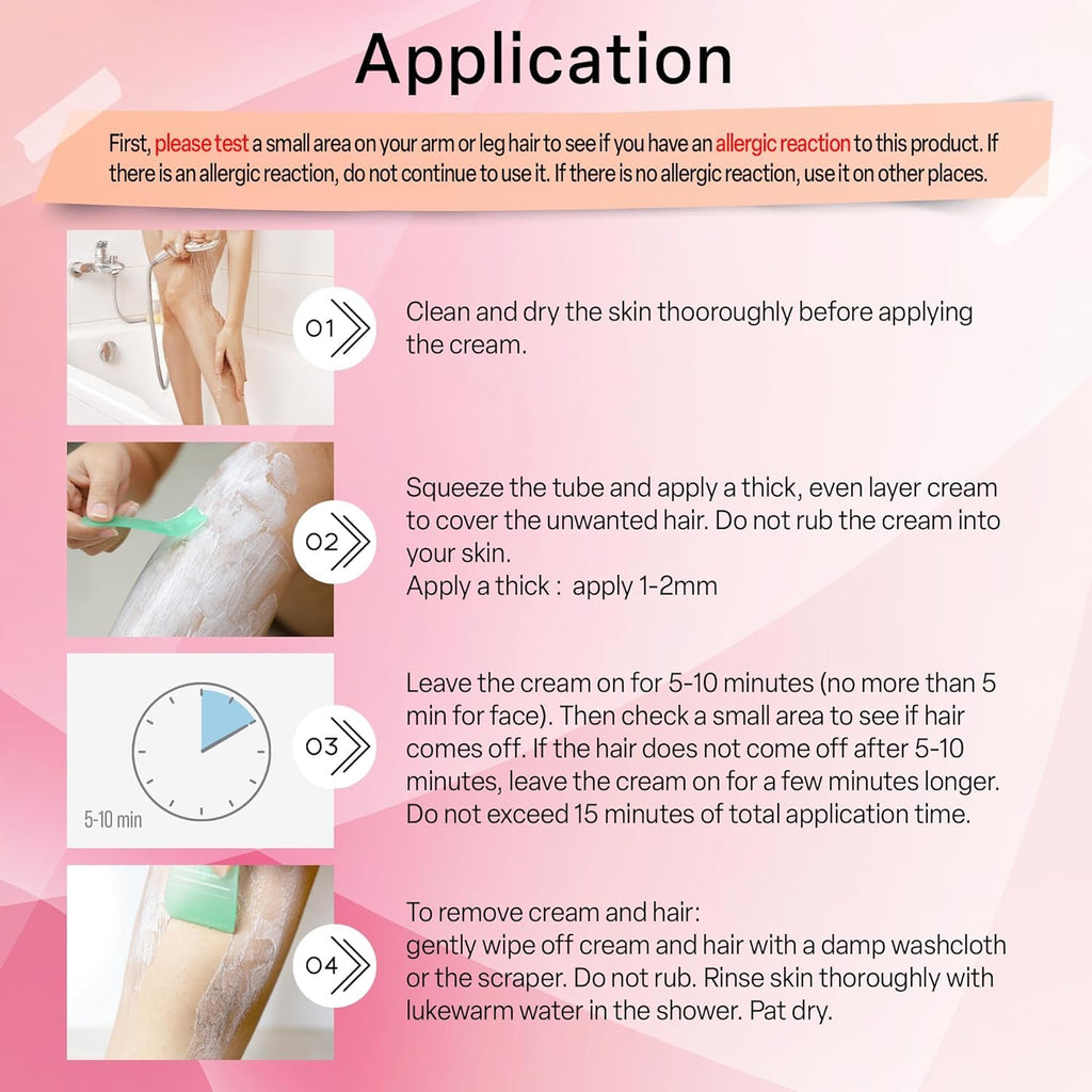 Evervines Hair Removal Cream for Women: Fast & Painless Depilatory for Bikini Pubic Legs Arms Underarms - Sensitive Skin Safe - Travel & Home Use with Scraper – 4.2oz
