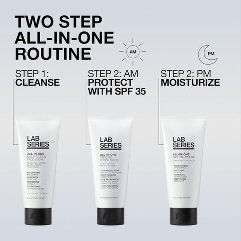 Lab Series Men's Daily Skin Care Set - All-In-One Face Wash & Moisturizer with SPF 35