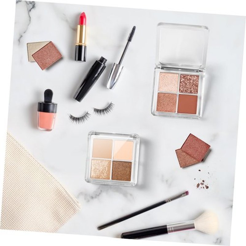 Beaupretty 4 Pieces Empty Eyeshadow Pallet 4 Grids Eye Shadow Lipstick Storage Case Box Clear Makeup DIY Cosmetic Organizer Container
