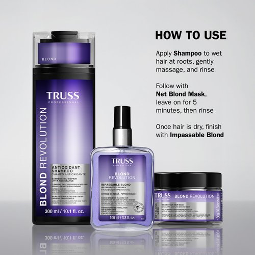 TRUSS Blond Revolution Net Blond Hair Mask - Color-Enhancing Hair Repair Mask to Restore Natural Hair Health, Hair Shine & Vibrancy - Designed with a Web-Effect Formula (6.3 oz)