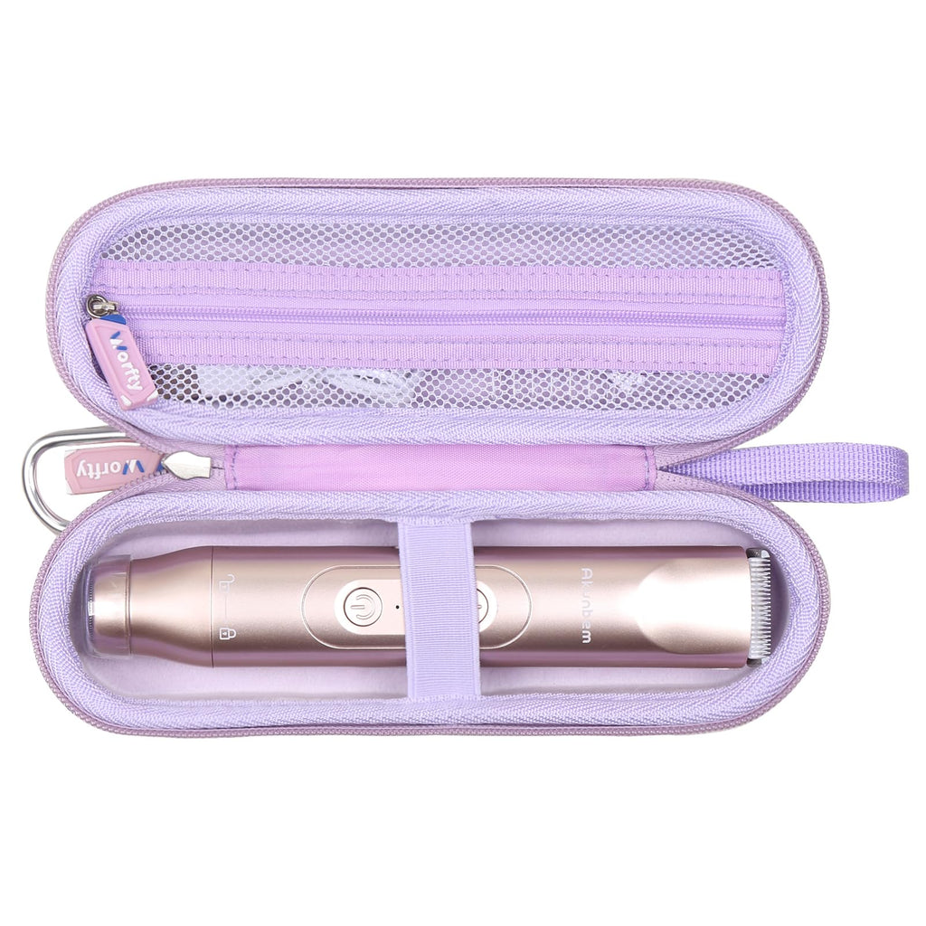 Case for Akunbem Bikini Trimmer 2 in 1 Electric Razors for Women - Hard Protective Travel Carrying Storage Bag (Case Only) (Purple)