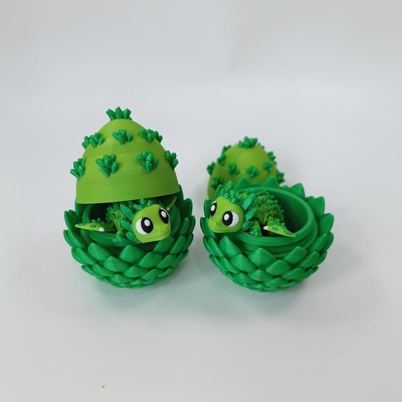 Enchanted 3D Egg - Handcrafted Collectible with Miniature Green Crystal Dragon Inside | Fantasy Decor & Gift