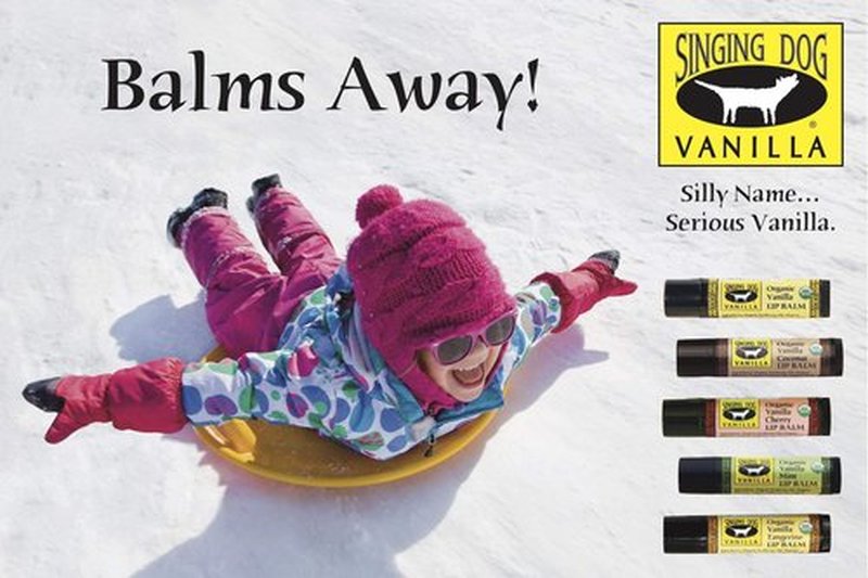 Singing Dog Vanilla USDA Organic Beeswax Lip Balm (5-flavor Variety) Vitamin E- Grade A (Vanilla, Vanilla Cherry, Vanilla Coconut, Vanilla Mint, Vanilla Tangerine) Hydrate, Repair .15oz each