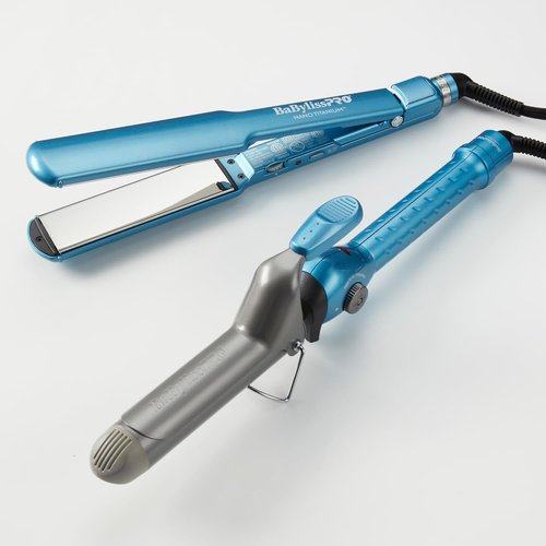 BabylissPRO Nano Titanium Hair Straightener - Ultra-Thin Flat Iron with 5-Inch Plates for All Hair Types