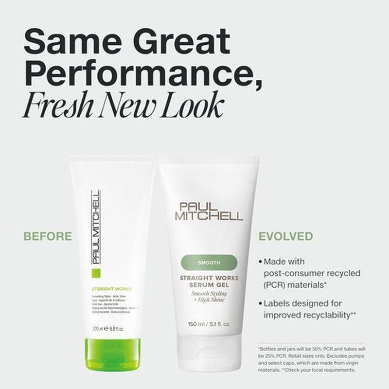 Paul Mitchell Straight Works Hair Gel - Smoothing Styler for Frizzy Hair, Adds Shine | 5.1 fl. oz