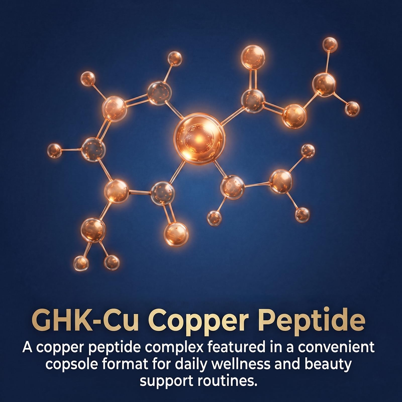 Life Nutrition GHK-Cu Copper Peptide Supplement, 120 Vegan Capsules, High Potency, Promotes Skin Repair, Radiant Skin Elasticity, Anti-Aging & Hair Growth Support