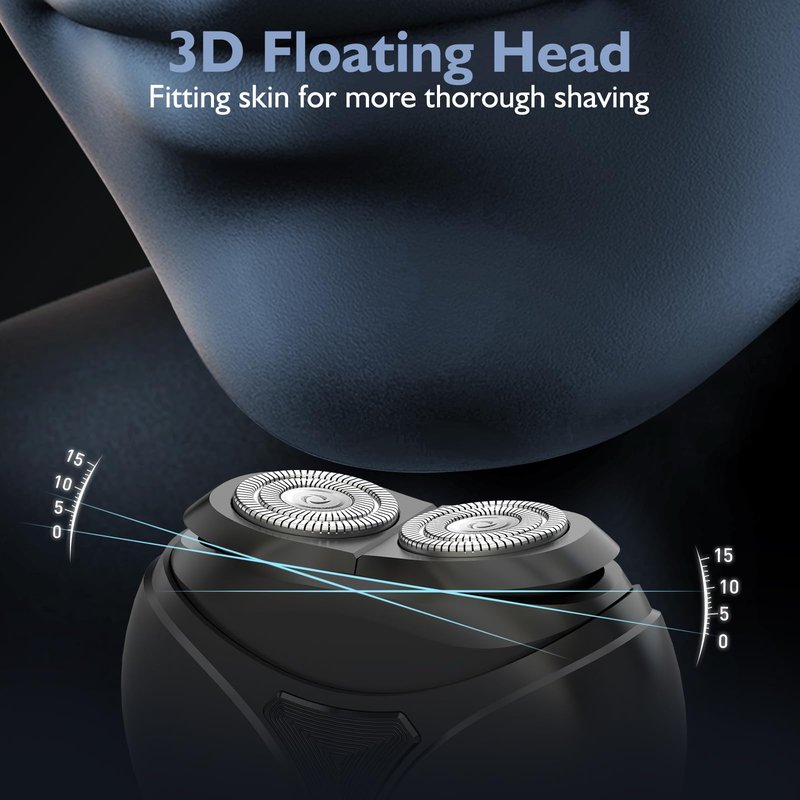 Mini Dual-Head Electric Shaver,Type-C Charging,Use for 30 Days,IPX7 Waterproof,6500RPM Motor,Electric Razor,Mini Shavers for Me