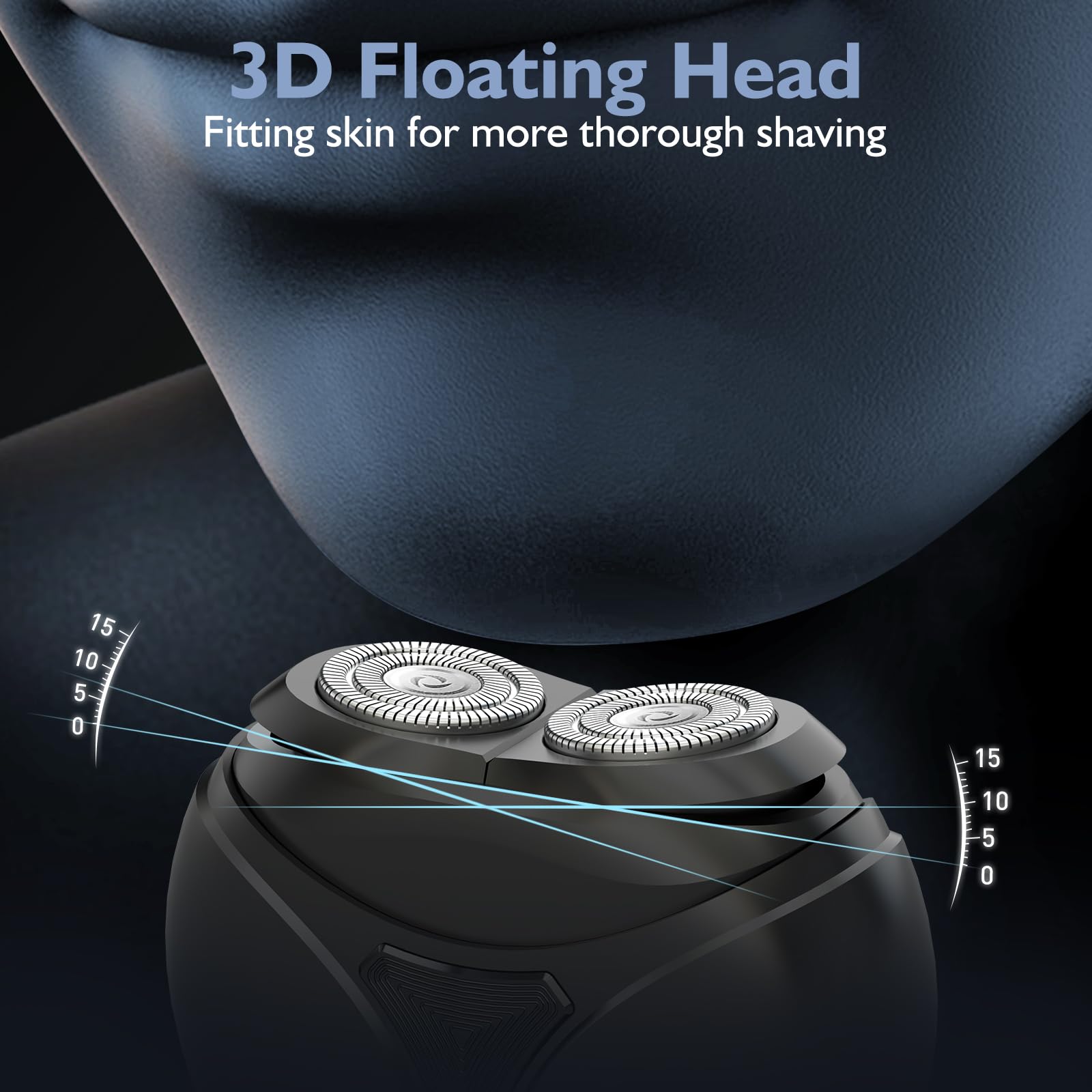 Mini Dual-Head Electric Shaver,Type-C Charging,Use for 30 Days,IPX7 Waterproof,8500RPM Motor,Electric Razor,Shaver for Men