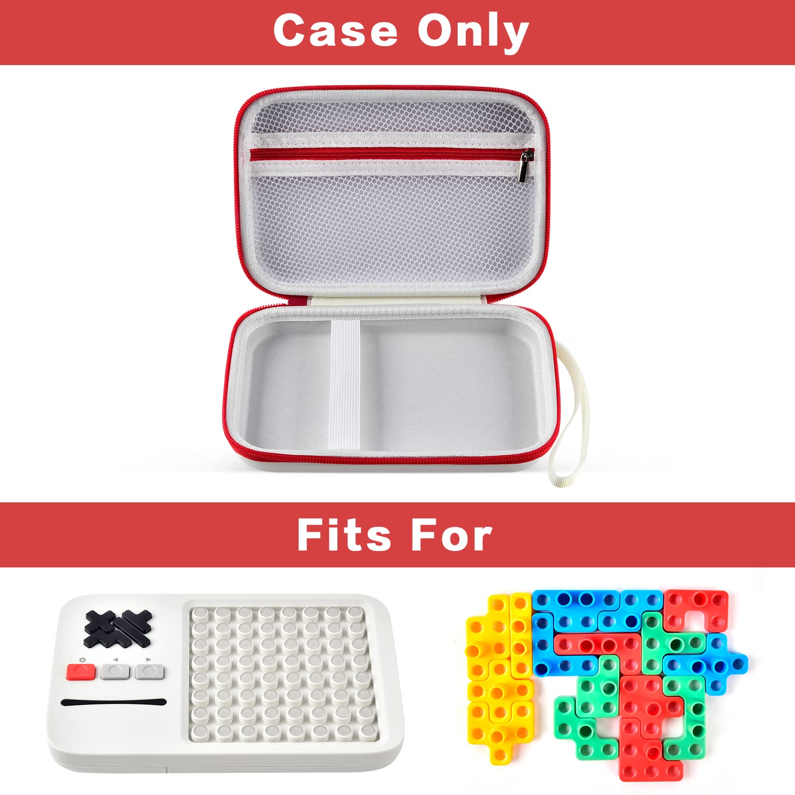casmilee Case for GiiKER Super Blocks STEM Toys & Super Slide Brain Teaser Puzzle Games, Storage Organizer for Electronic Pattern Matching Console, Travel Puzzles Holder,Box Only-White