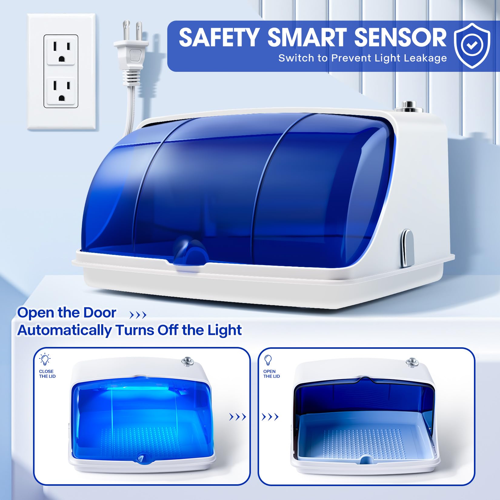 Nail Tool Sterilizer Cabinet,LXIANGN Large Capacity Nail Tools Cleaning Box Multipurpose Nail Cleaner Barber Tool Cleaning Cabinet for Spa Beauty or Home Use