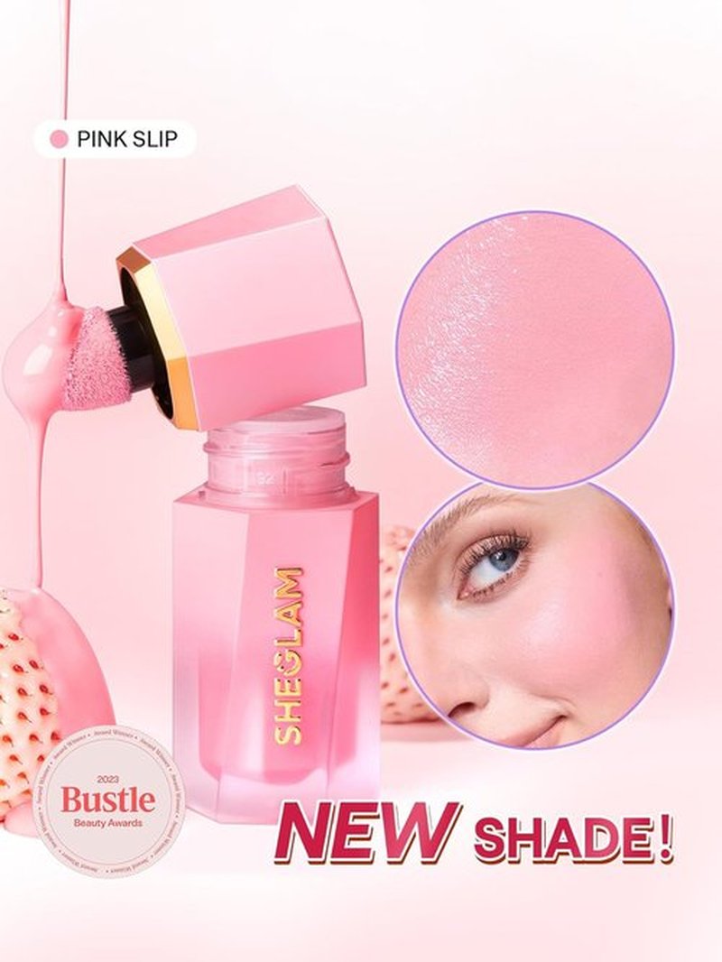 SheGlam Color Bloom Liquid Blush - 007 Pink Slip | Long-Lasting, Buildable Formula