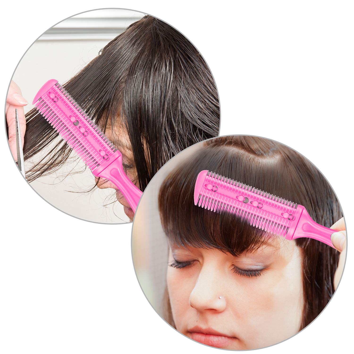 Maitys 3 Pcs Haircut Razor Comb Hair Cutting Comb with 12 Replacement Blades Double Edge Shaper for Salon & Home Styling Split Ends Trimmer Styler for Thick and Thin Hair