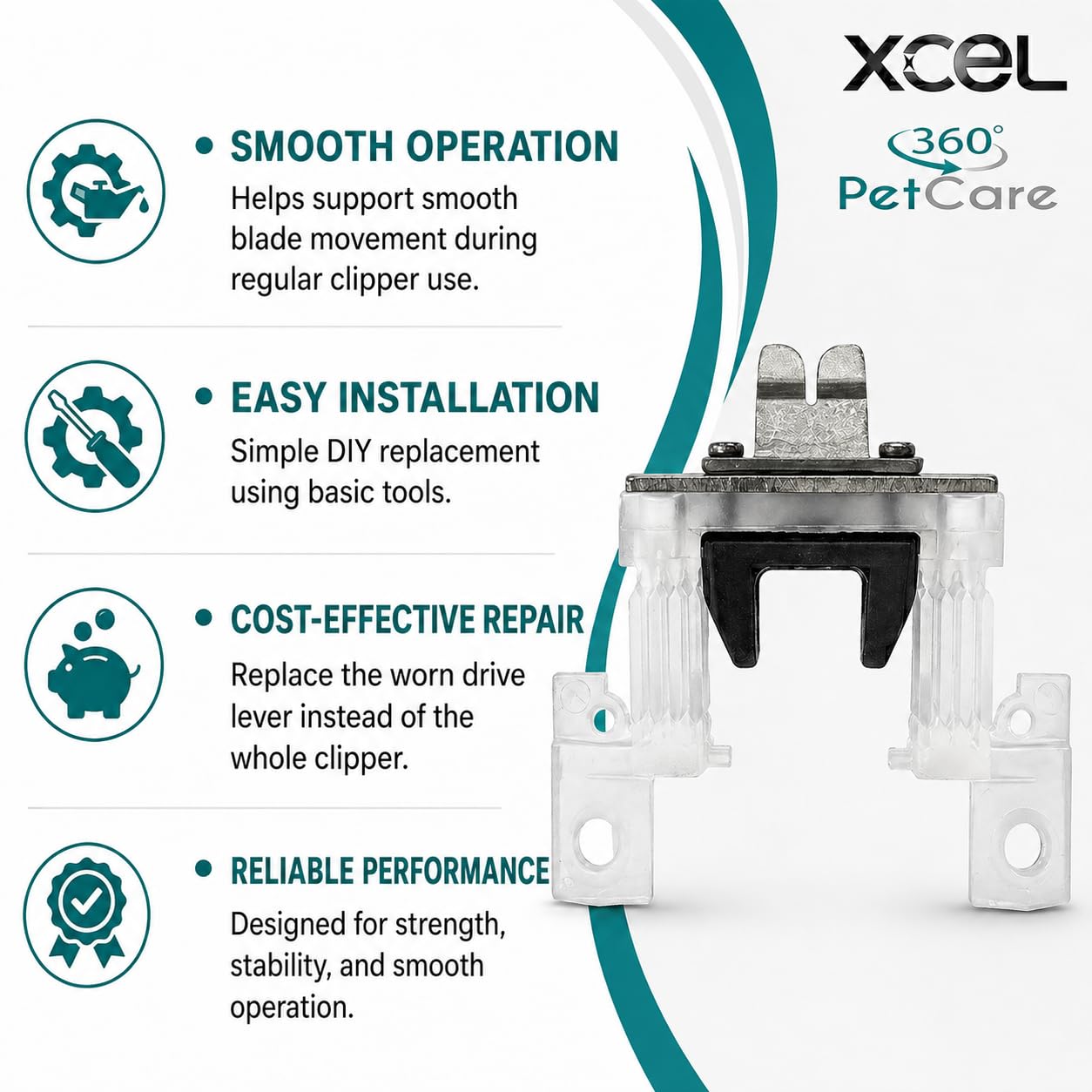 XCEL Blade Drive Lever Assembly Replacement, 5 Pack, Compatible with Select Andis AGC, AGR, BG and 5-Speed Grooming Clippers