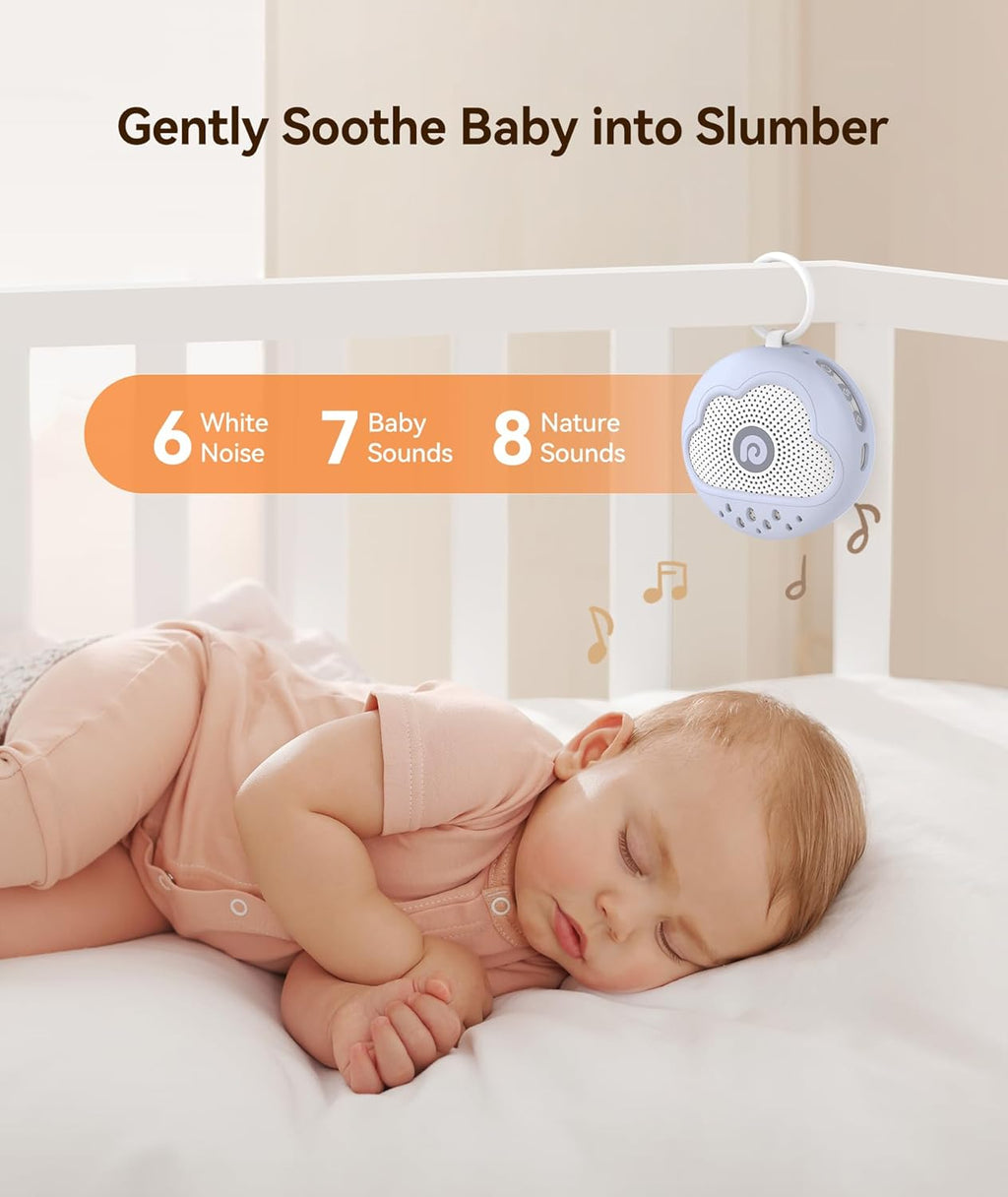 Dreamegg White Noise Machine - Portable Sound Device with 21 Soothing Sounds & Safe Silicone Cover | Ideal for Baby Sleep (Blue)