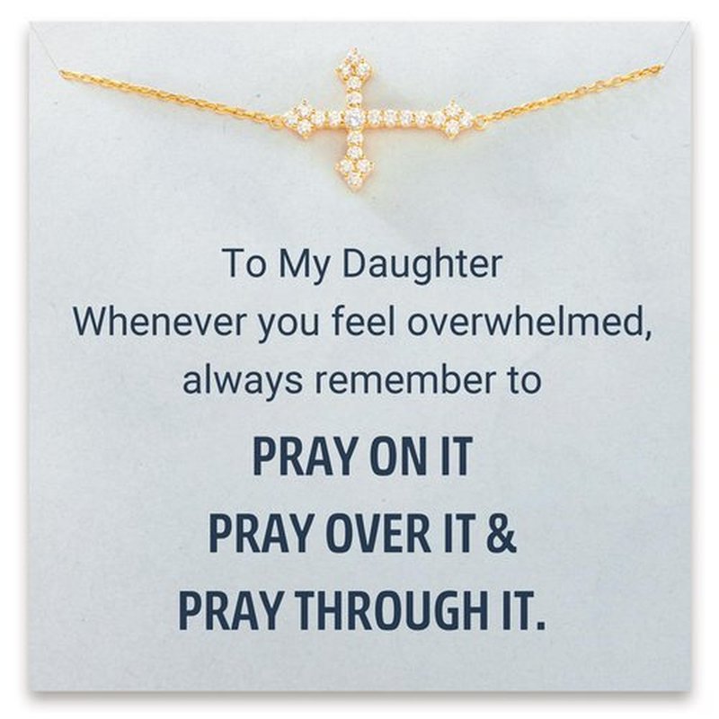STORYJEWELLERY Daughter Christmas Gifts, Sterling Silver Cross Bracelets, Birthday Gifts for Daughters, Daughter Bracelet, Xmas Presents for Daughters