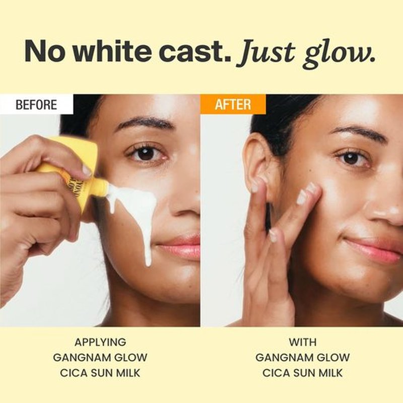 GANGNAM Glow CICA Sun Milk - SPF 50 Moisturizer | Invisible Broad Spectrum Sunscreen for Face - 1.69 fl. oz.