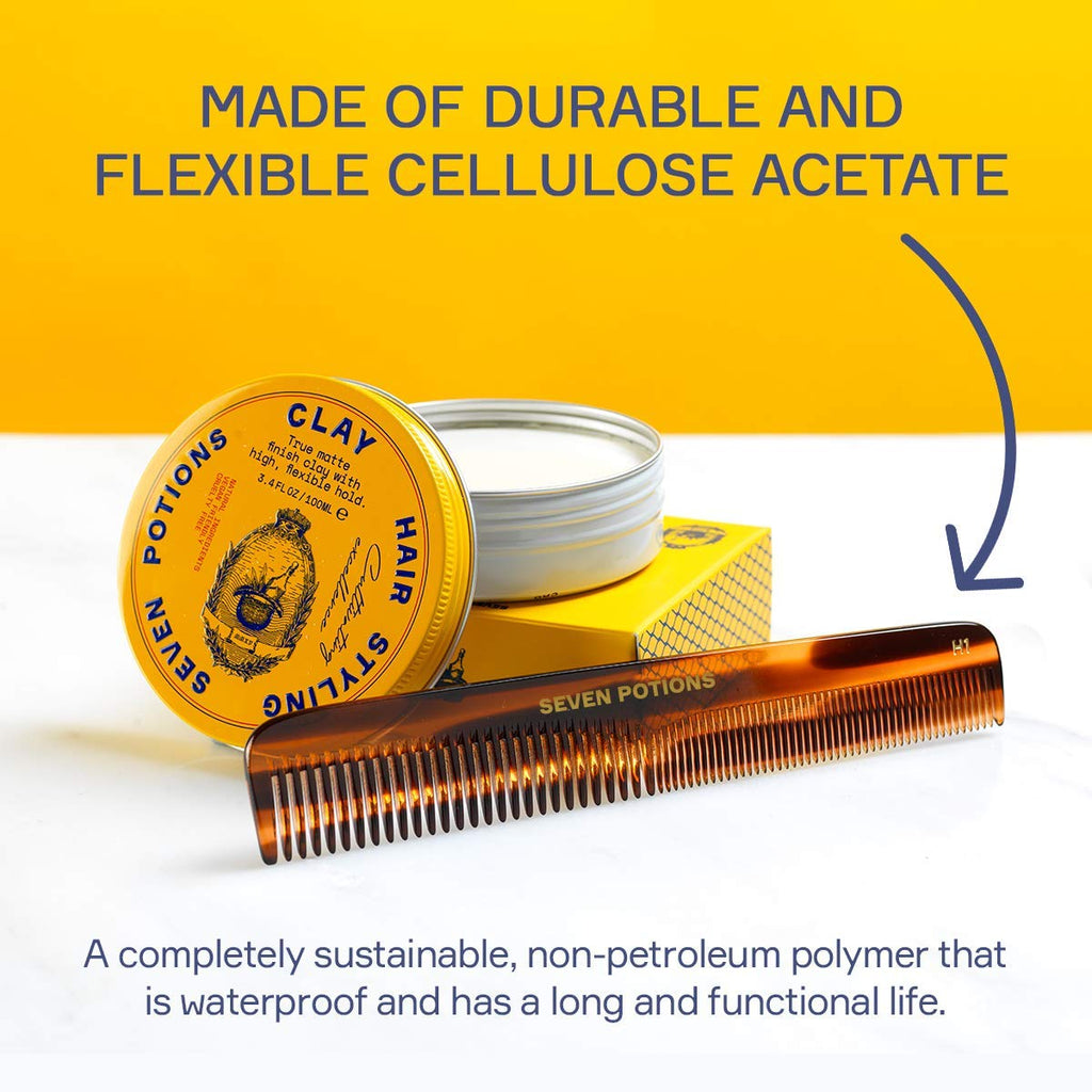 Beard Comb For Men 5.7 inch Fine and Coarse Tooth For Hair Beard And Moustache Hand Made and Sawcut (Beard Comb B1)