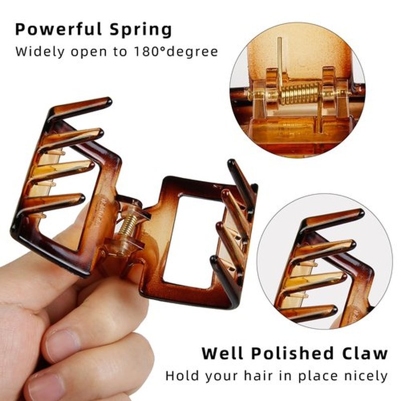 TEBIEKOY 4Pcs Hair Claw Clips 2" Small Hair Clips for Women Square Claw Clip for Thick Medium Thin Hair Strong Hold Cute Hair Clip Nonslip Jaw Clips Hair Accessories