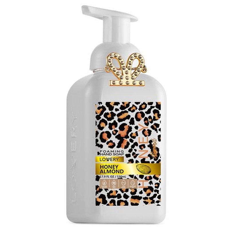 Foaming Hand Soap, 17.9 fl oz Moisturizing Hand Soap with Aloe Vera & Essential Oils, Alcohol-Free Hand Wash Honey Almond Fragrance, Scented Hand Wash for Kitchen or Bathroom, Free Swarovski Bracelet