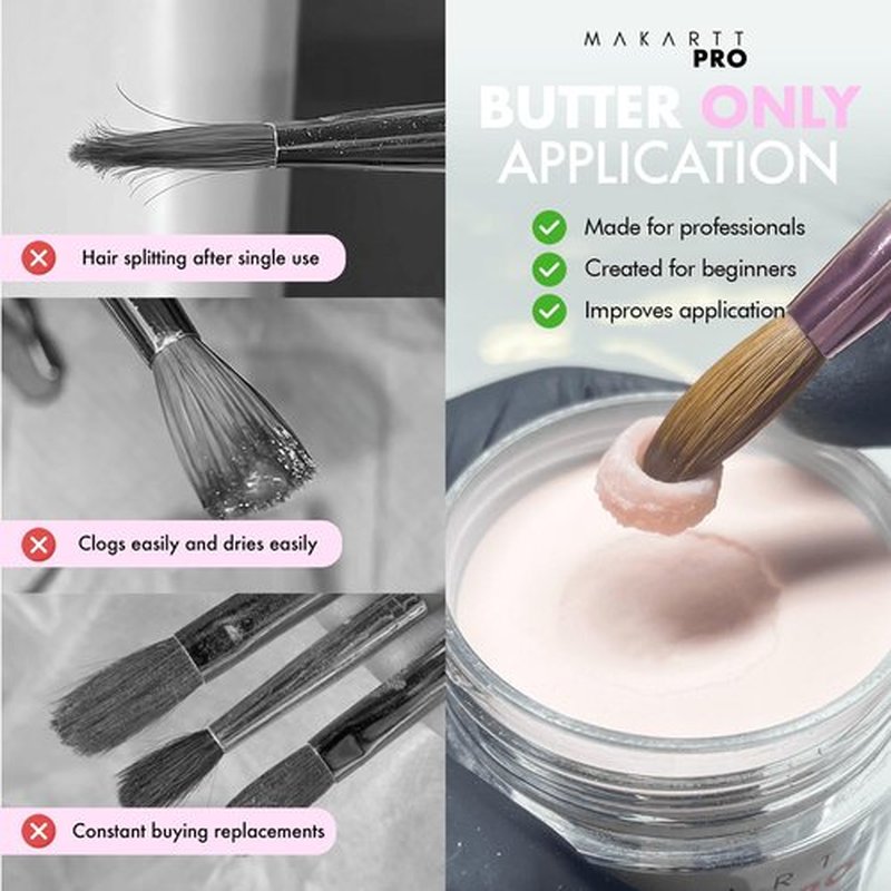 MakarttPro Kolinsky Acrylic Nail Brush Size 10 - 100% Pure Kolinsky Hair for Smooth Application & Control
