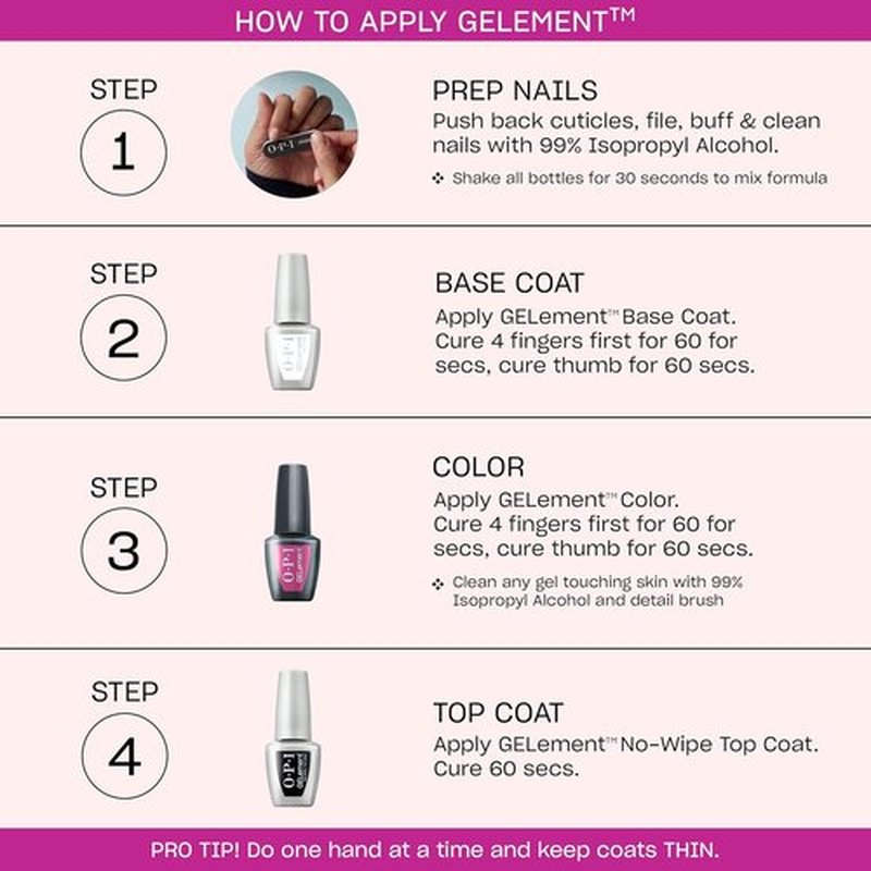 OPI GELement Gel Nail Polish System - DIY Salon Quality Starter Kit with LED Curing Lamp & Assorted Colors