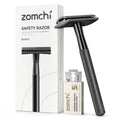 ZOMCHI Double Edge Safety Razor with 5 Safety Razor Blades, Women & Men’s Safety Shaving Razor, Reusable Razor, Plastic Free – Purple