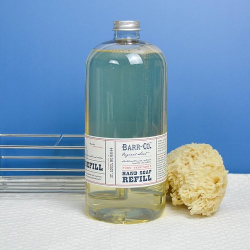 BARR-CO. Liquid Soap Refill – Natural Hand Soap with Oat, Vanilla & Vetiver – Vegan, Moisturizing Formula for Bathroom & Kitchen, Original Scent 32fl oz