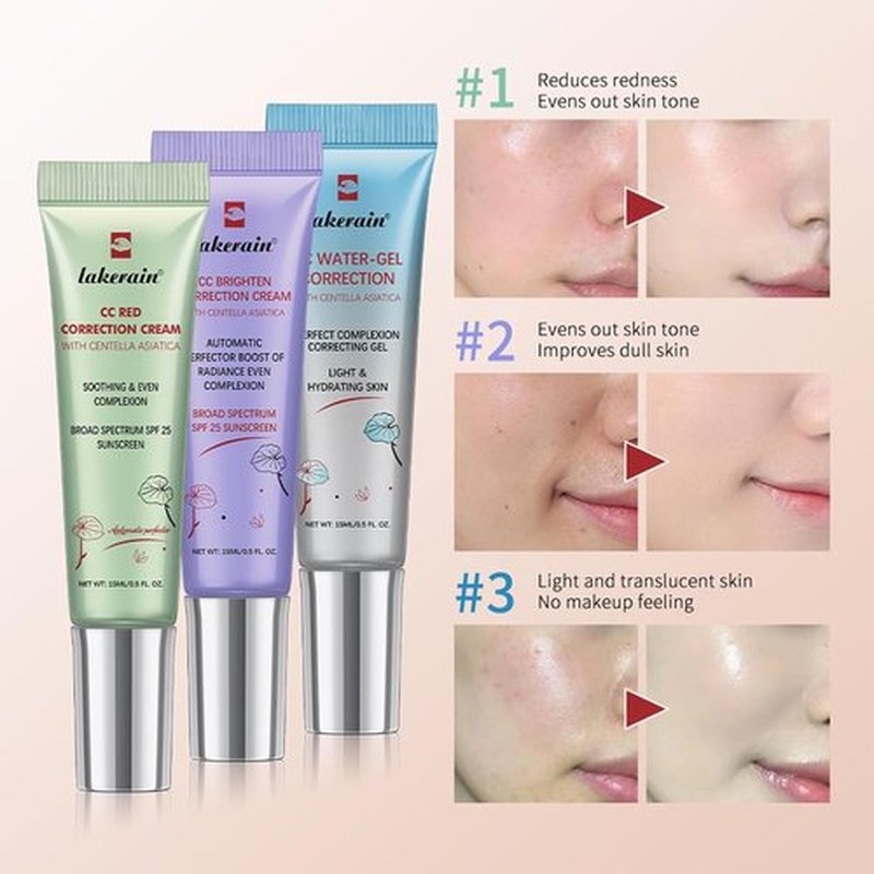 CC Brighten Correction Cream by [Brand Name] - Lightweight Hydration & Tone Adjustment with Centella Asiatica (Purple)