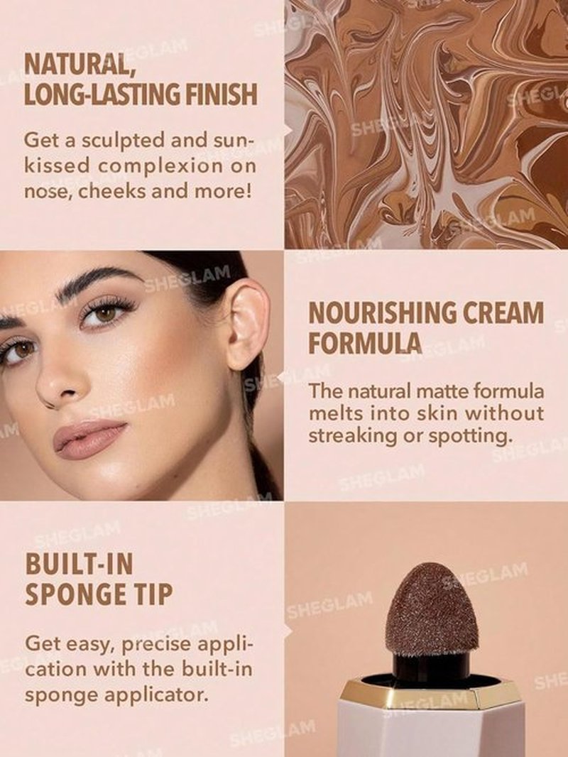 SheGlam Liquid Contour Stick - Long Lasting Cool Toned Cream Bronzer | 01 Soft Tan
